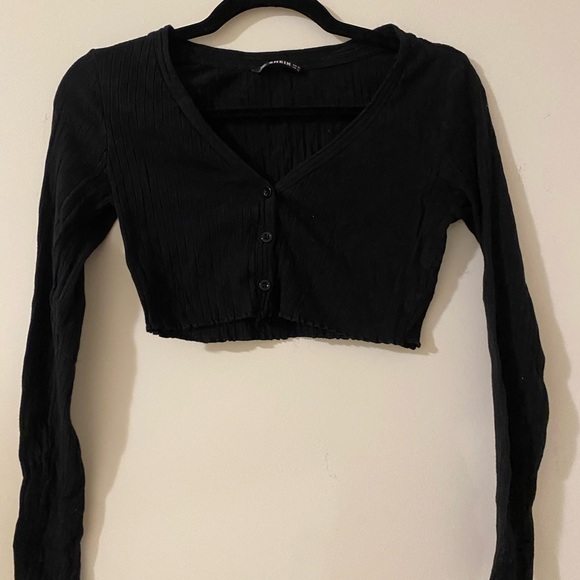 Cropped black cardigan - Picture 2 of 3